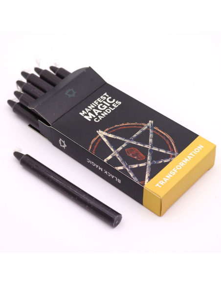 Zestaw 12 Magicznych Świec Kolor Czarny Transformacja - Uwalnianie 12cm
