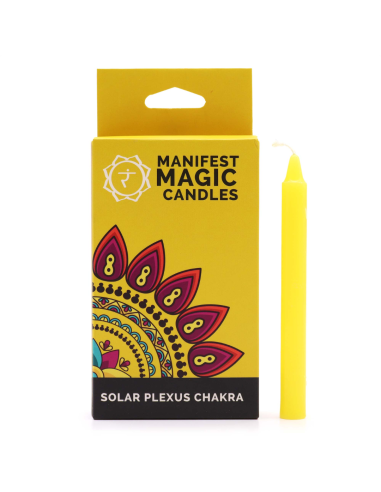 Zestaw 12 Magicznych Świec - Kolor Żółty Czakra Splotu Słonecznego 12cm