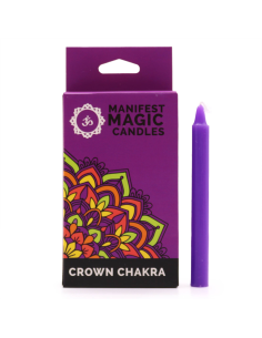 Zestaw 12 Magicznych Świec - Kolor Fioletowy Czakra Korony 12cm