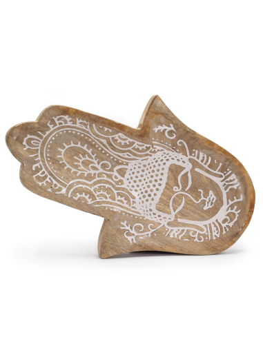 Długa Taca w Kształcie Hamsy 30x20.5x2.5 cm - Budda Biały