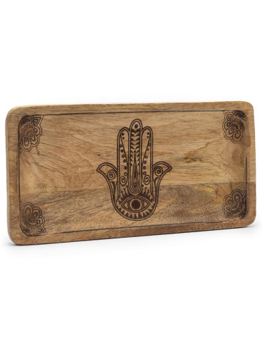 Długa Taca 30x15x2.5 cm - Hamsa Czarna