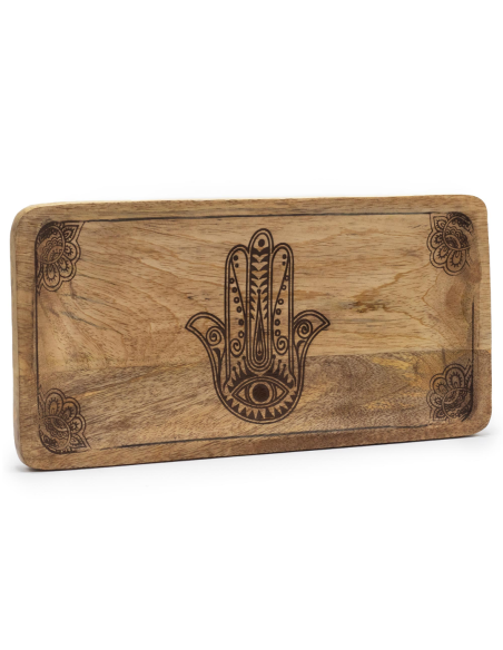 Długa Taca 30x15x2.5 cm - Hamsa Czarna