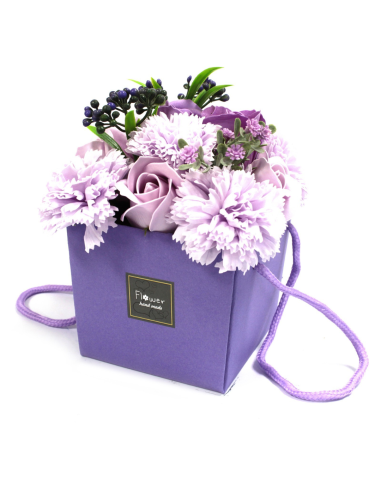 Mydlany Bukiet Kwiatowy - Lawendowe Róże i Goździki