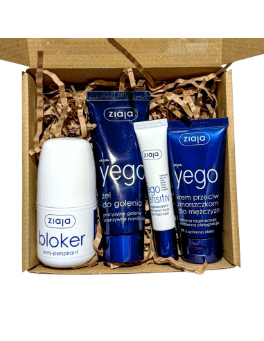 Zestaw Prezentowy Męski ZIAJA Yego - Krem Przeciwzmarszczkowy + Krem pod Oczy + Żel do Golenia + Antyperspirant