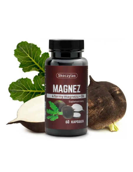 SKOCZYLAS MAGNEZ 4 formy, Witamina B6, Czarna Rzepa 60 kapsułek