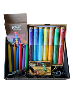 Zestaw Prezentowy 7 Czakr - Kąpiel Świece Bransoletka