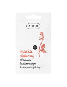 ZIAJA Maska do Twarzy Płatki Róży z Kwasem Hialuronowym 7ml