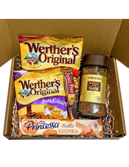 Zestaw Prezentowy - Kawa i Klasyczne Słodycze na Poprawę Nastroju