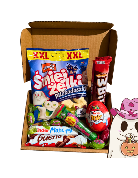 Paczka Słodyczy Halloween - Mlekoduszki, Kinder, Nimm2, Chupa Chups, Zozole
