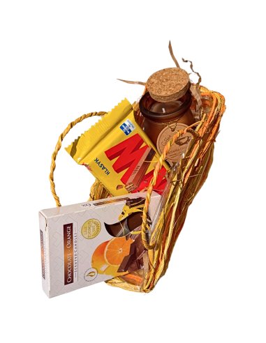 Jesienny Koszyk Prezentowy z Czekoladą i Świecą