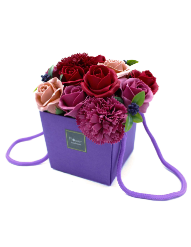 Mydlany Bukiet Kwiatowy - Fioletowy Ogród - Prezent dla Niej, Elegancka Dekoracja
