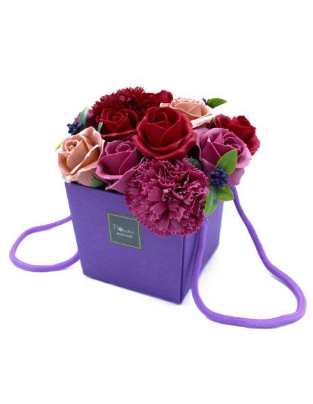Mydlany Bukiet Kwiatowy - Fioletowy Ogród - Prezent dla Niej, Elegancka Dekoracja