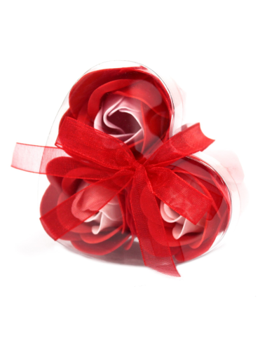 Zestaw 3 Mydlanych Kwiatów w Pudełku - Czerwone Róże