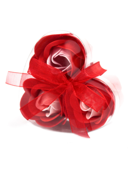 Zestaw 3 Mydlanych Kwiatów w Pudełku - Czerwone Róże