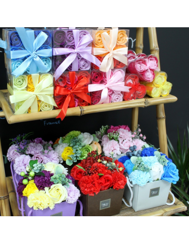 Zestaw 3 Mydlanych Kwiatów w Pudełku - Czerwone Róże