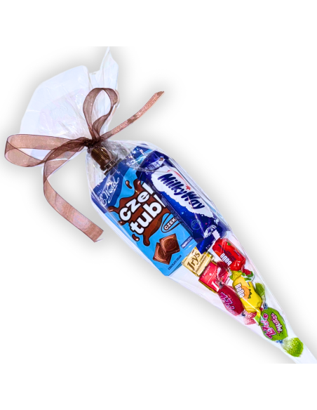 Rożek Prezentowy Słodyczy - Czekotubka Wedel, Milky Way, Zozole, Bodo, Irys