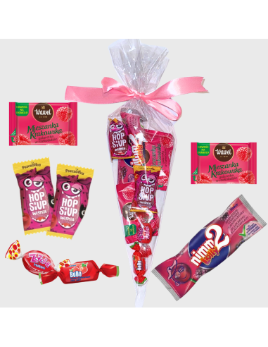 Różowy Słodki Upominek w Rożku