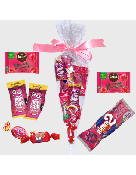 Różowy Słodki Upominek w Rożku