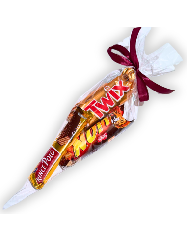 Upominek Rożek Czekoladowy 'Złota Trójca' - Prince Polo, Lion i Twix