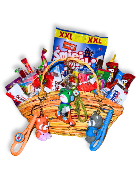 Mega Giga Paka Słodyczy Halloween- Koszyczek XXL Kinder, Haribo, Wedel, Chupa Chups, Prezent, Upominek