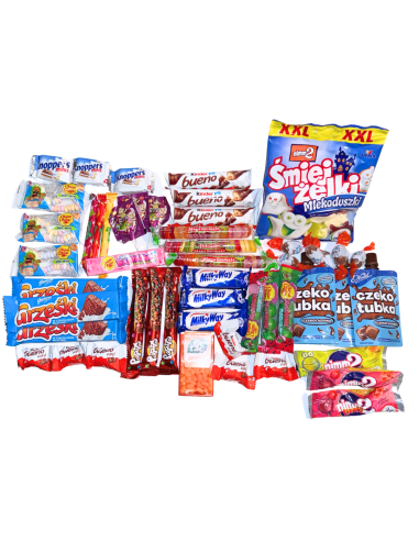 Giga Paka Słodyczy Halloween- Koszyczek XXL Kinder, Haribo, Wedel, Chupa Chups, Prezent, Upominek