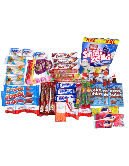 Giga Paka Słodyczy Halloween- Koszyczek XXL Kinder, Haribo, Wedel, Chupa Chups, Prezent, Upominek