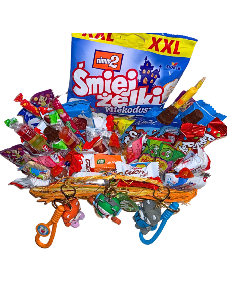 Mega Giga Paka Słodyczy Halloween- Koszyczek XXL Kinder, Haribo, Wedel, Chupa Chups, Prezent, Upominek