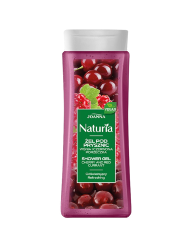 JOANNA Naturia Żel Pod Prysznic Odświeżający Wiśnia i Porzeczka 300ml