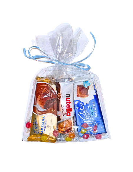 Upominek w Woreczku Mleczno-Czekoladowa Rozkosz Czekolady Wedel + Nutella Biscuits + Cukierki
