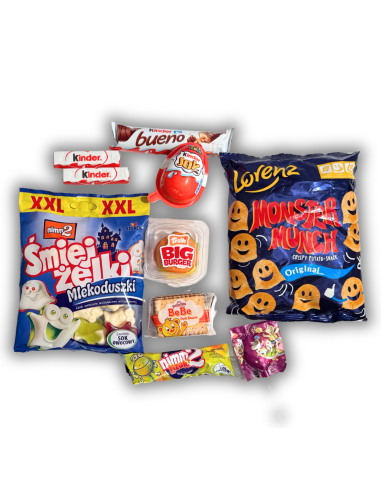 Paczka Słodyczy Halloween Upominek dla Dziecka Kinder Żelki Chrupki