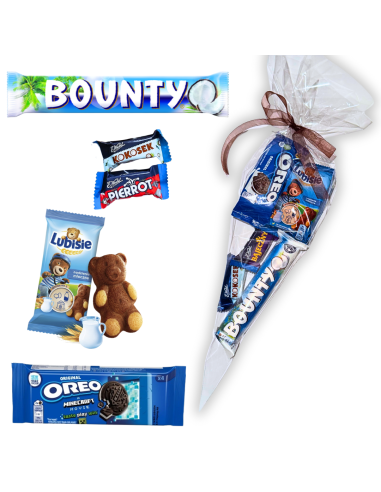 Niebieski Róg Obfitości - Rożek Paczka Słodyczy Upominek Mikołajki Halloween