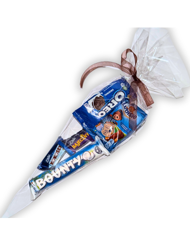 Niebieski Róg Obfitości - Rożek Paczka Słodyczy Upominek Mikołajki Halloween