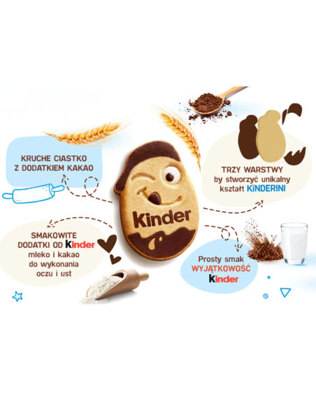 KINDER Kinderini Ciastka Mleczne Kakaowe 20g