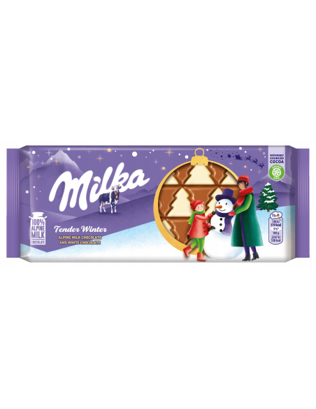 MILKA Czekolada Tender Winter Czekolada Mleczna i Biała 90g