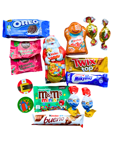 Świąteczny Zestaw Słodyczy w Woreczku - Kinder, Oreo, Milka, M&Ms Młodzież Dorośli Dzieci