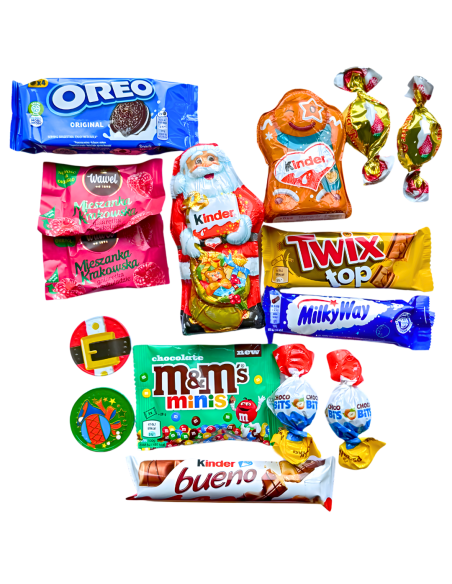 Świąteczny Zestaw Słodyczy w Woreczku - Kinder, Oreo, Milka, M&Ms Młodzież Dorośli Dzieci