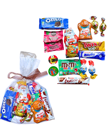 Świąteczny Zestaw Słodyczy w Woreczku - Kinder, Oreo, Milka, M&Ms Młodzież Dorośli Dzieci
