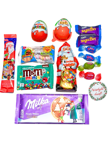 Świąteczna Paczka Słodyczy Mikołaj Kinder Milka Upominek Najlepsze Słodycze
