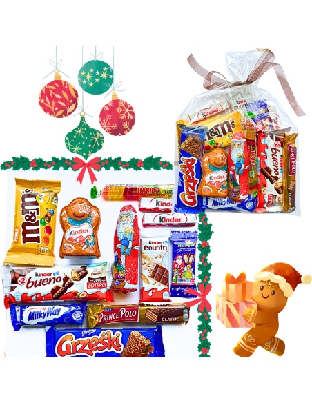 Paczka Świąteczna ze Słodyczami Kinder Grześki M&M's Haribo