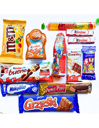 Paczka Świąteczna ze Słodyczami Kinder Grześki M&M's Haribo