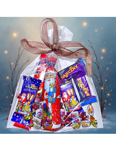 Mikołajkowy Upominek Paczka Słodyczy Mikołaj + Cukierki