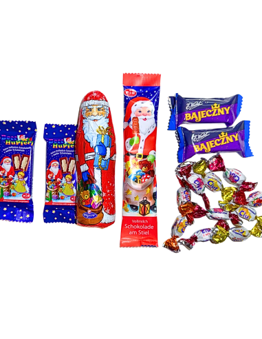 Mikołajkowy Upominek Paczka Słodyczy Mikołaj + Cukierki