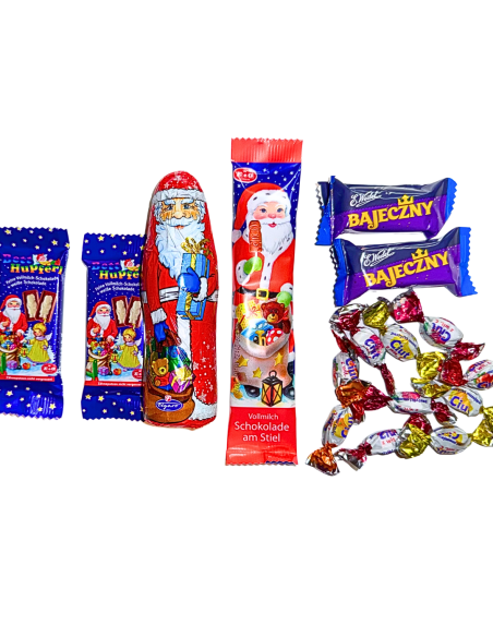 Mikołajkowy Upominek Paczka Słodyczy Mikołaj + Cukierki