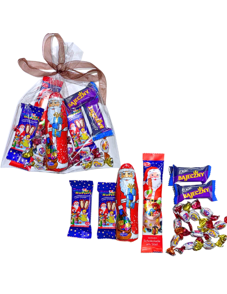 Mikołajkowy Upominek Paczka Słodyczy Mikołaj + Cukierki