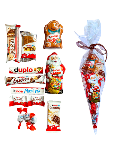 Świąteczny Rożek Słodyczy KINDER Prezent dla Dziecka Paczka Mikołajkowa
