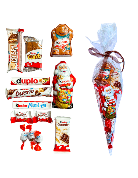 Świąteczny Rożek Słodyczy KINDER Prezent dla Dziecka Paczka Mikołajkowa