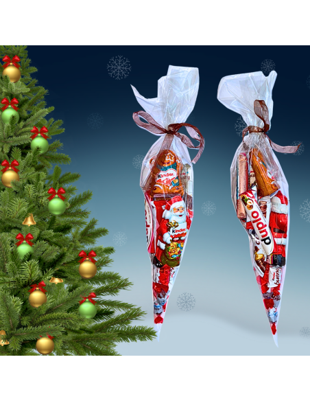 Świąteczny Rożek Słodyczy KINDER Prezent dla Dziecka Paczka Mikołajkowa