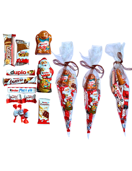 Świąteczny Rożek Słodyczy KINDER Prezent dla Dziecka Paczka Mikołajkowa