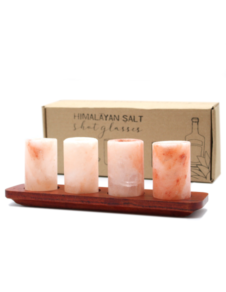 Zestaw 4 Kieliszków Solnych z Podstawką