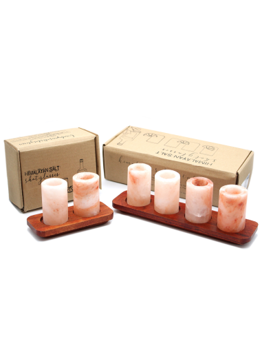 Zestaw 4 Kieliszków Solnych z Podstawką